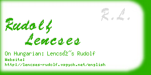 rudolf lencses business card